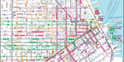 San Francisco veřejné dopravy mapu
