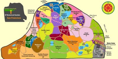 San Francisco botanical garden mapě