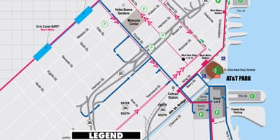 Mapa SF giants parkoviště 