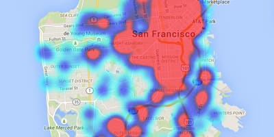 Teplo mapa San Francisco