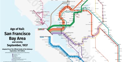 San Fran vlak mapě