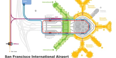 San Francisco letiště pronájem auta mapě