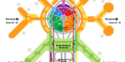 San Francisco mapu terminálu letiště