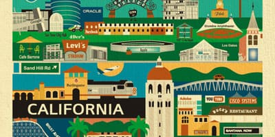 Mapa silicon valley plakát