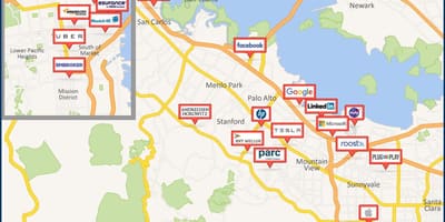 Mapa silicon valley tour