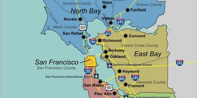Mapa south San Francisco bay area
