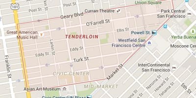 Na tenderloin, San Francisco mapě