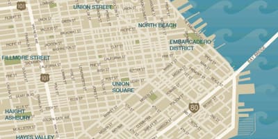 Mapa města San Francisco union square