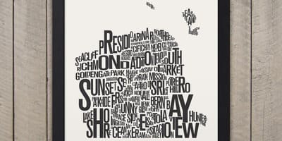 San Francisco typografie mapě